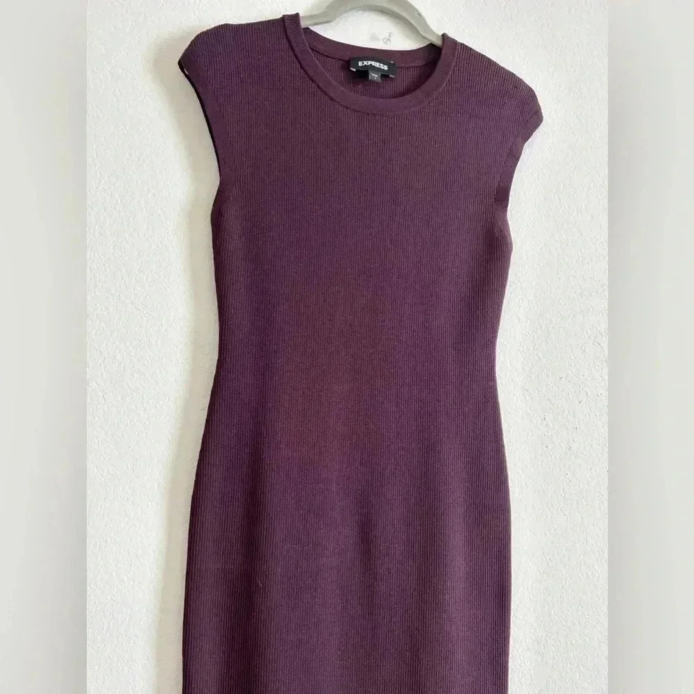 Express Crew Neck Cap Sleeve Midi Dress | size small - Picture 2 of 5